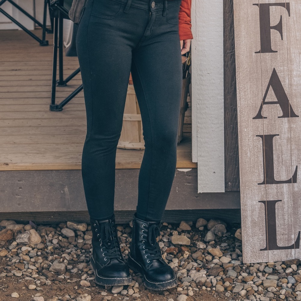 Madden Girl black lace up combat boots